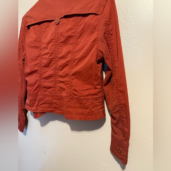 Anthropologie Marrakech Rust Orange Moto Jacket Blazer Cotton Button Up XS - Picture 10 of 14